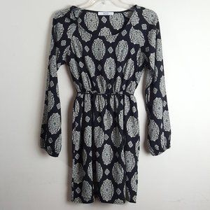 MOD Long Sleeve Dress Black Printed